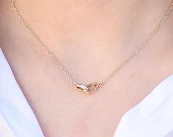 14K Gold Infinity Interlinked Necklace. Dainty Eternity Love Jewelry. Gift for Her