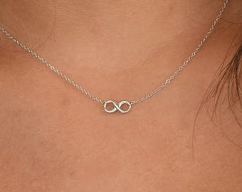 Dainty 14K White Gold Infinity Necklace: Minimalist Charm