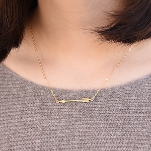 Arrow necklace. Rose gold arrow necklace. Gold arrow necklace.