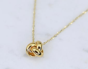 14K Gold Knot Necklace - Adjustable Length