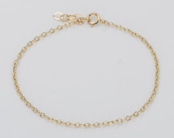 14K Solid Gold Bracelet - 14K Gold Chain Bracelet