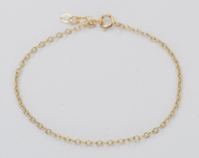 14K Solid Gold Bracelet - 14K Gold Chain Bracelet