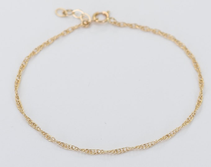 14K Gold Double Rope Chain Bracelet