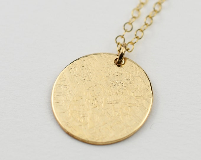 Hammered Disc Necklace – Coin Necklace in Sterling Silver, Gold Filled, Rose Gold – Minimalist Everyday Jewelry – Dainty Layering Necklace