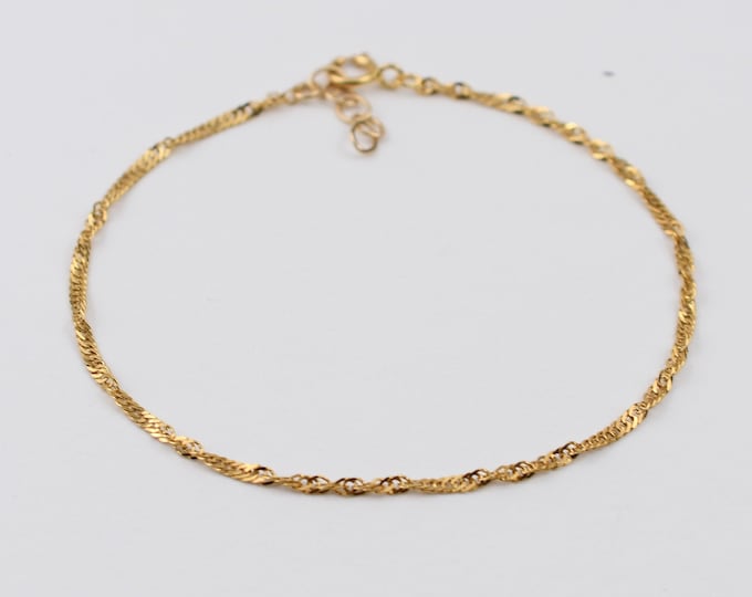 Solid Gold Delicate Bracelet - Gold Chain Bracelet