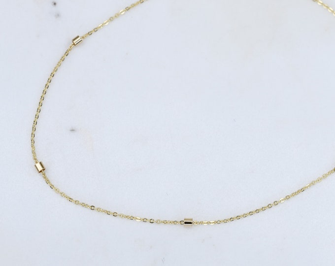 14K Gold Dainty Chain Anklet - 14K Gold 1.5mm bead Anklet