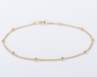 14K Gold Satellite Chain Bracelet