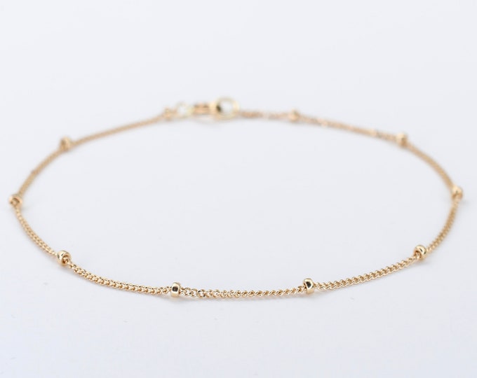 14K Gold Satellite Chain Bracelet