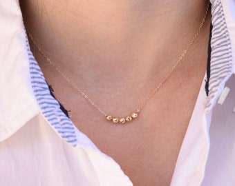 Friendship Necklace. Friendship gift. 14K gold mirror ball necklace. 14K gold delicate necklace.