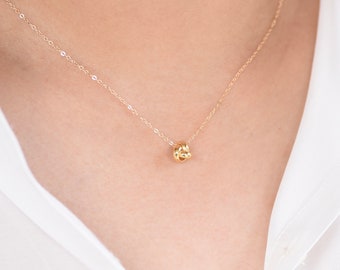 14K Gold Dainty Knot Necklace - 14k Gold Delicate Necklace - Knot Necklace