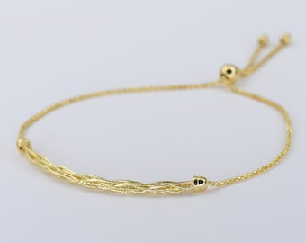 Closeout Sale - 14K Gold Bracelet - Adjustable Gold Bracelet.