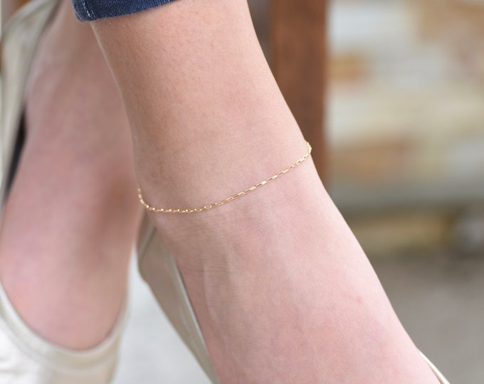 Ball chain gold anklet