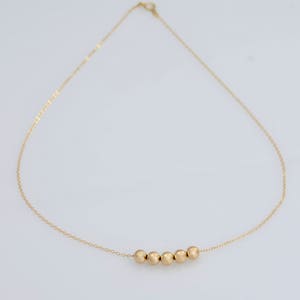14K Gold bead necklace. 14K gold delicate necklace. 14k gold 5mm beads. 14K gold small bead necklace. Mothers Day Gift