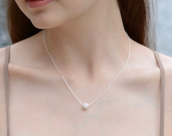 Sterling Silver Necklace, Sterling silver ball necklace, Stardust necklace, simple necklace