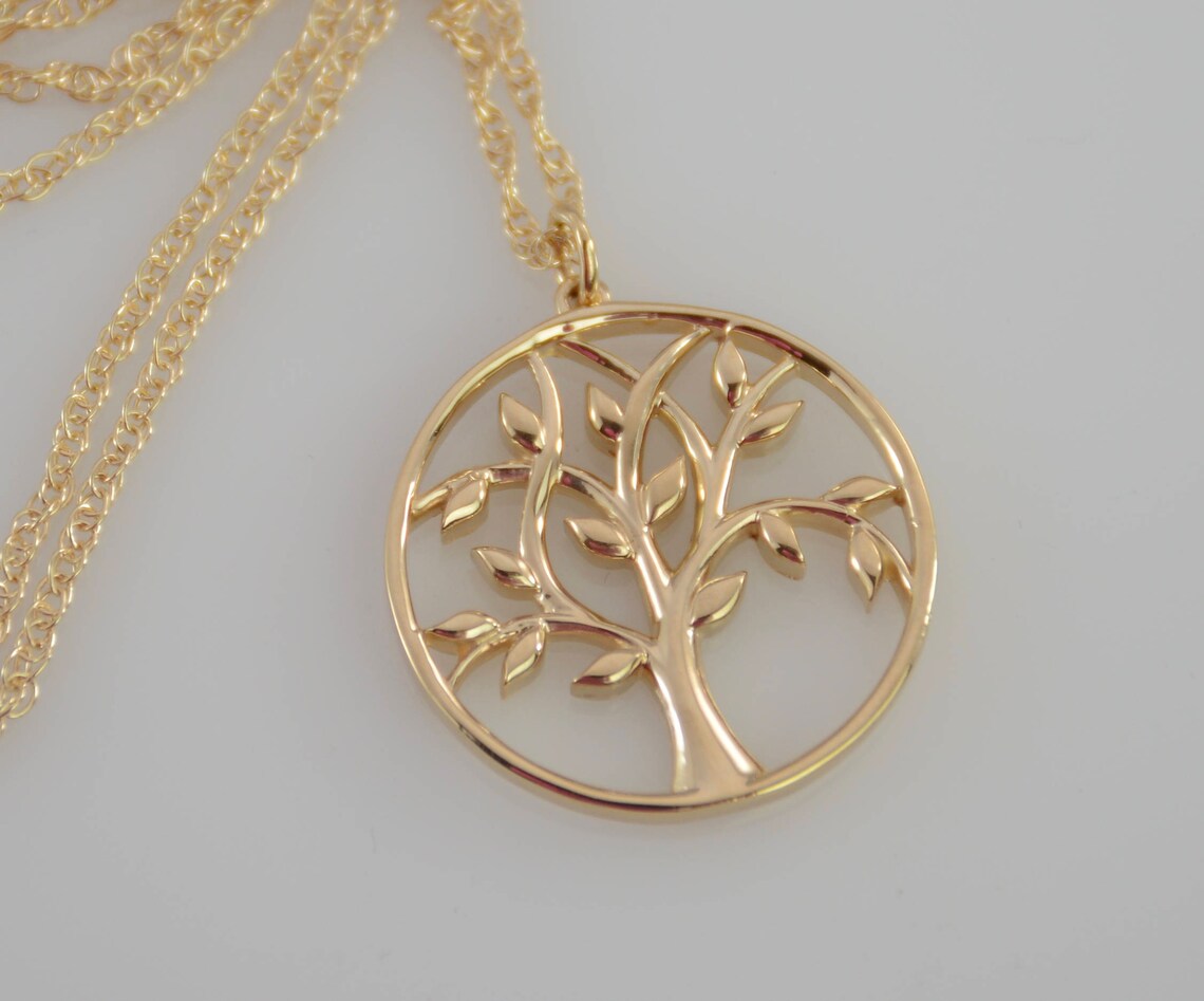 Tree of Life Pendant. 14K Gold Tree of Life Necklace. 14K - Etsy