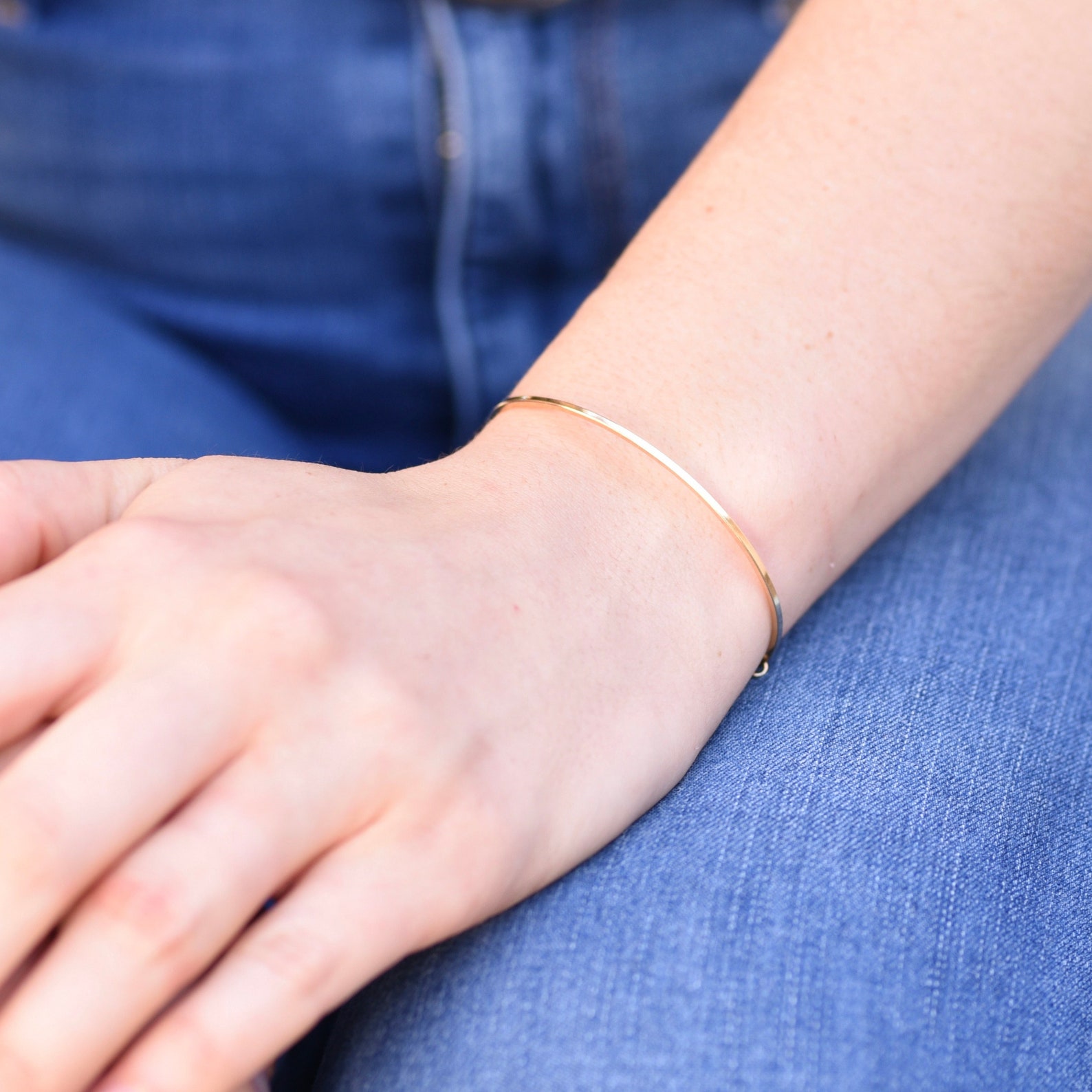 14K Solid Gold Bar Bracelet 14K Gold Dainty Bar Bracelet Etsy