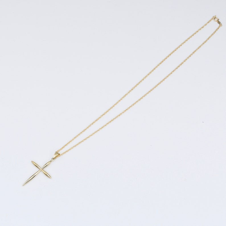 14K Solid Gold Cross Necklace 14K Gold Cross Necklace