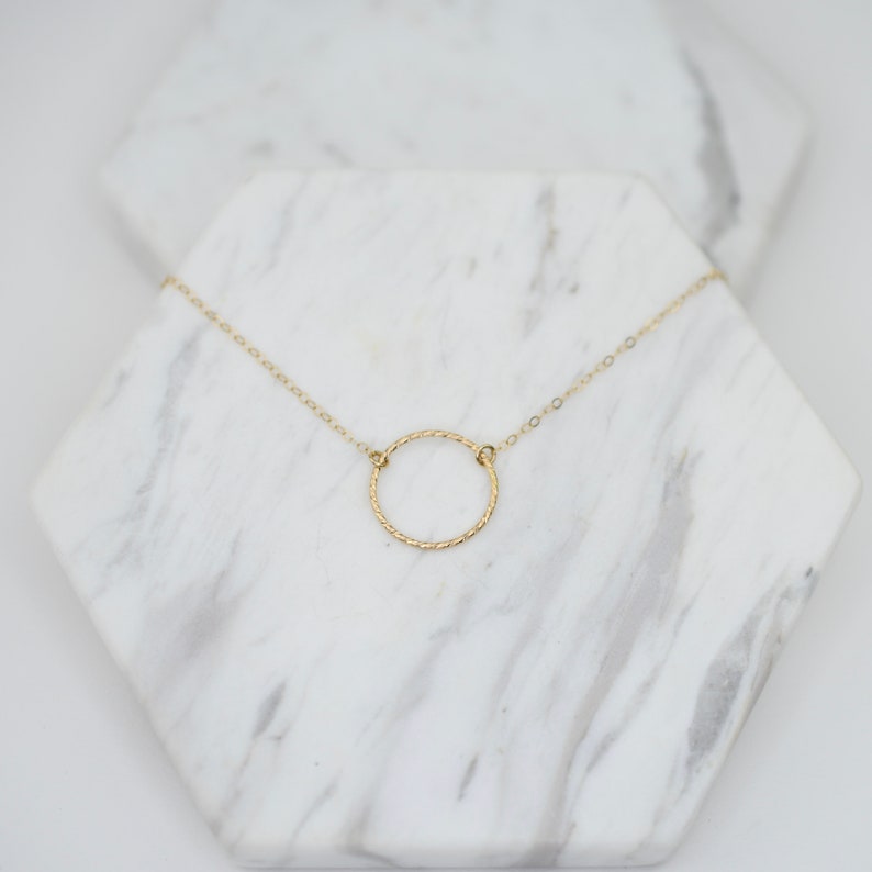 Mother Daughter Necklace Set 14K Gold Circle Necklace. 14K Etsy