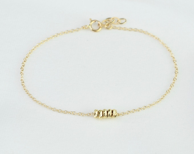 14k Gold Roundel Beads Bracelet