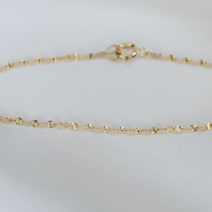 14K Gold Chain Bracelet - Etsy