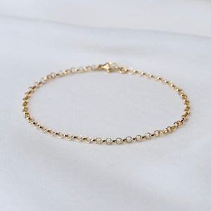 14K Gold Rolo Chain Bracelet