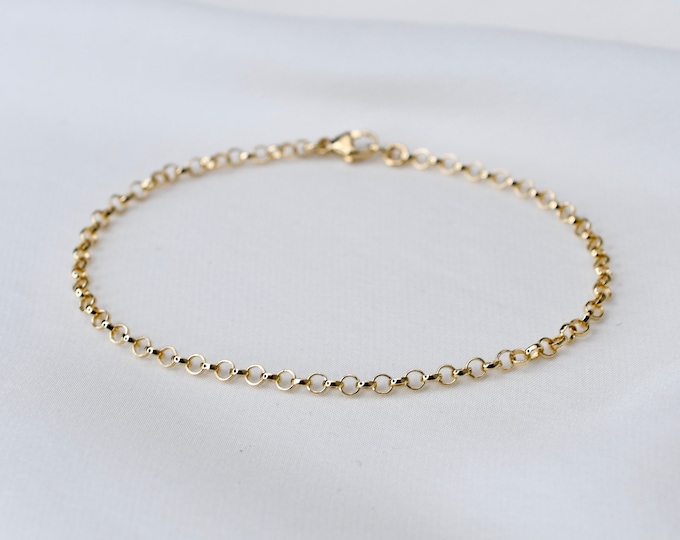 14K Gold Rolo Chain Bracelet