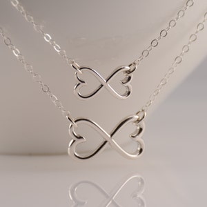 Mother daughter necklace set. Mother daughter heart infinity necklace, Mother Daughter necklace, Heart Infinity necklaces, Love Forever