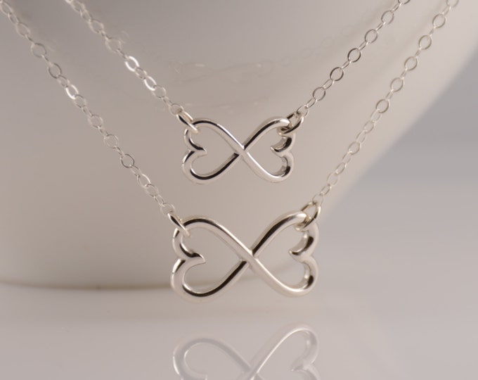 Mother daughter necklace set. Mother daughter heart infinity necklace, Mother Daughter necklace, Heart Infinity necklaces, Love Forever