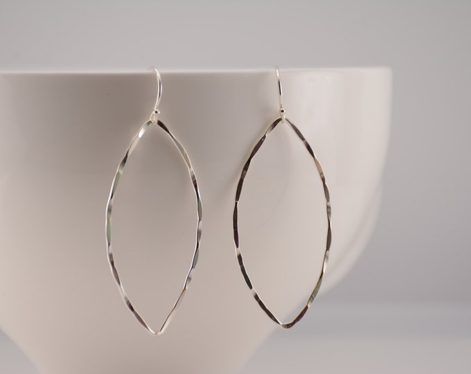 Sterling silver marquise earrings. Marquise earrings