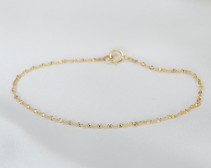 14K Gold Chain Bracelet