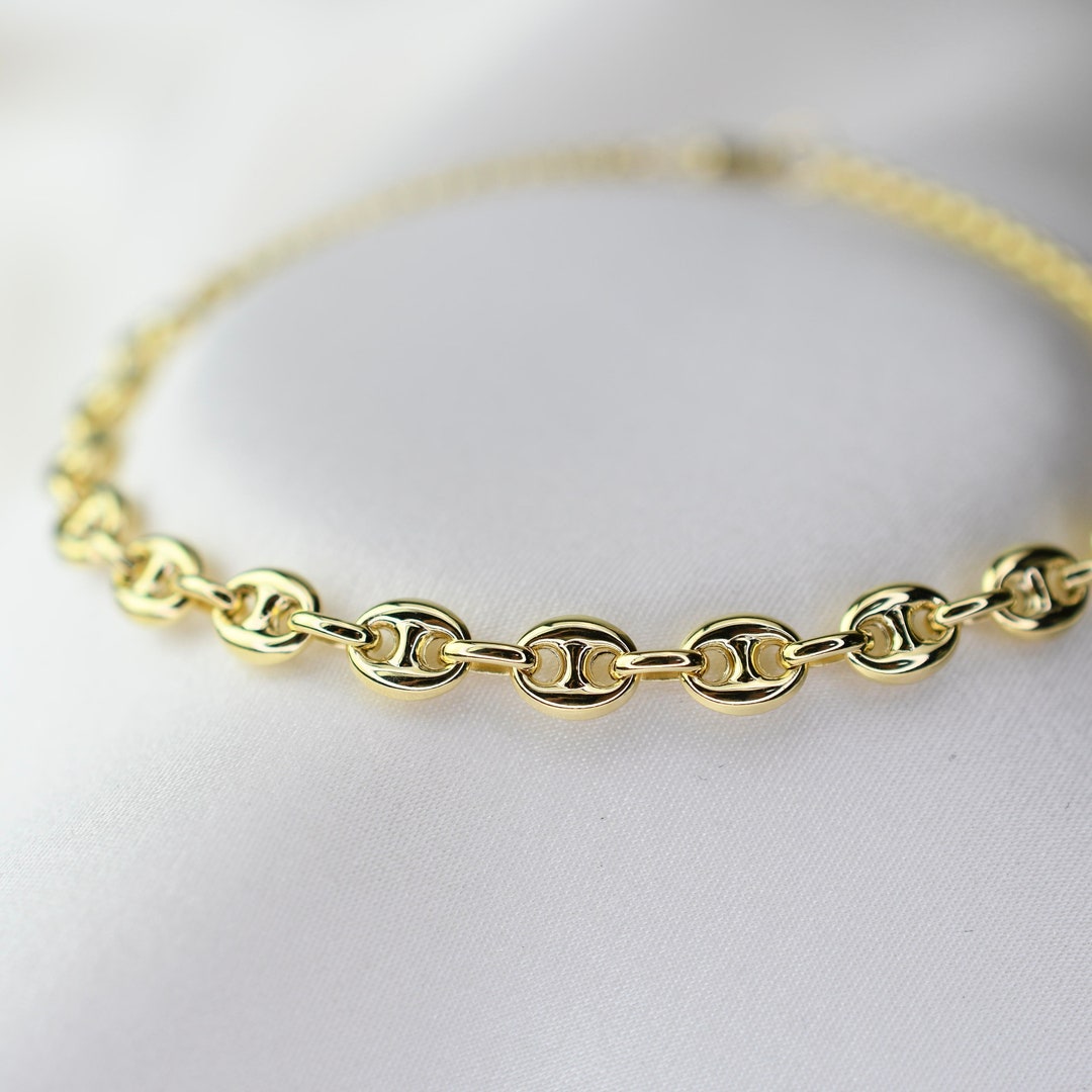 Anchor-chain bracelet gold