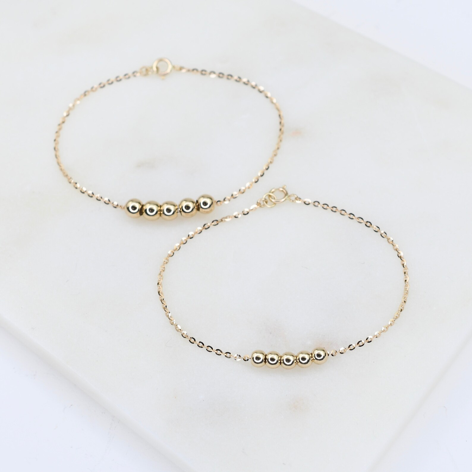 14K Gold Mother Daughter Bracelet Set. Mother daughter 14K Etsy