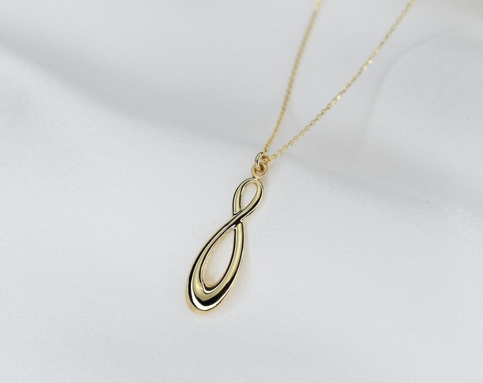 14k Gold Infinity Pendant Necklace