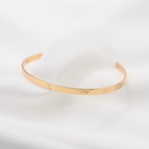 14K Gold Cuff Bracelet, Minimalist Cuff Bracelet