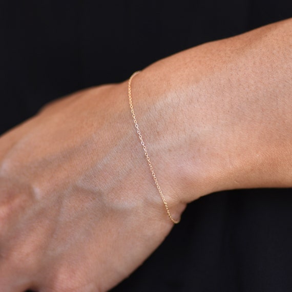 Dainty solid gold bracelet discount