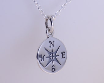 Sale -  Compass necklace, Tiny compass necklace, Bon boyage necklace, Graduation gift