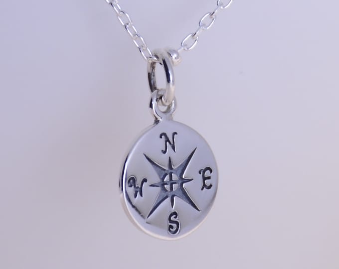 Compass necklace, Tiny compass necklace, Bon boyage necklace, Graduation gift
