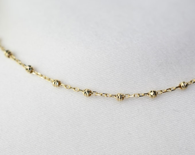 14k Gold Beads Bracelet. 14k gold delicate bracelet.