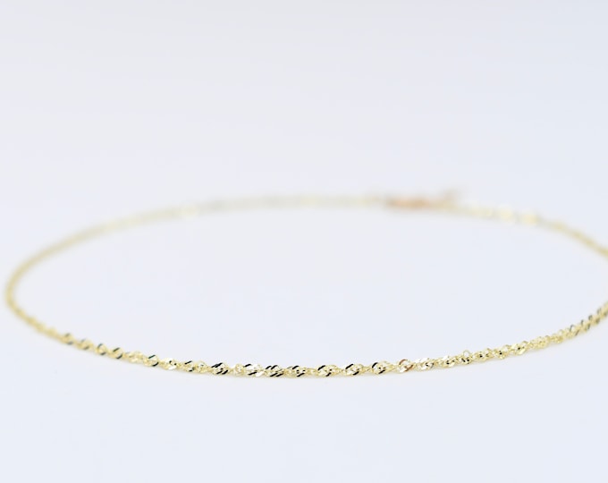14K Gold Delicate Bracelet - 14K White Gold Chain Bracelet - 14K Yellow Gold Chain Bracelet