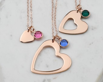 Generations birthstone necklace set, Rose Gold Generations necklace set