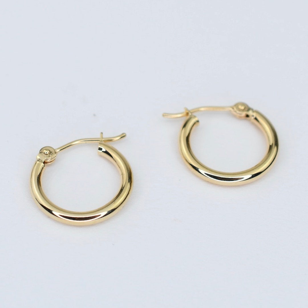 14K Gold Hoop Earrings 14k Gold Earrings. 14K Yellow Gold Hoop Earrings ...