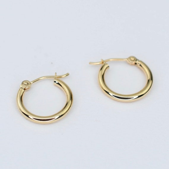 14K gold hoop earrings 14k gold 14K yellow gold hoop