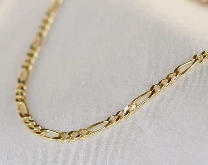 14K Gold Figaro Chain Bracelet