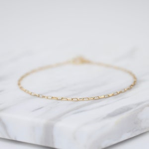 14K Solid Gold Bracelet - Gold Dainty Chain Bracelet