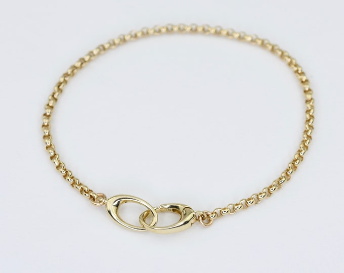 14K Gold Bracelet - 14K Gold 2mm Rolo Chain Bracelet