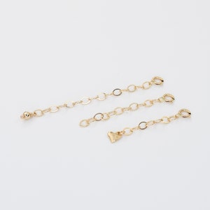 14K Gold Extension Chain - 14K Solid Gold Extension