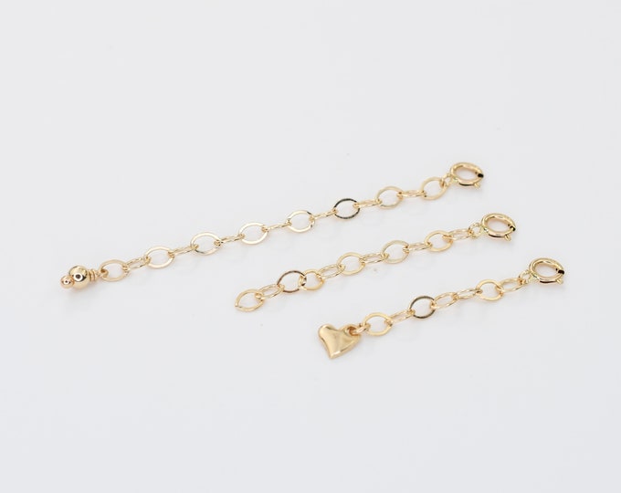 14K Gold Extension Chain - 14K Solid Gold Extension