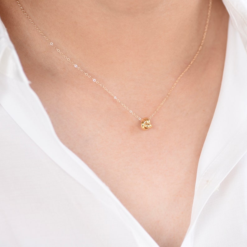 Dainty Knot Necklace 14k Gold Delicate Necklace Knot - Etsy