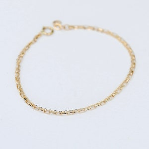 14K Gold Delicate Double Chain Gold Bracelet - Gold Dainty Chain Bracelet