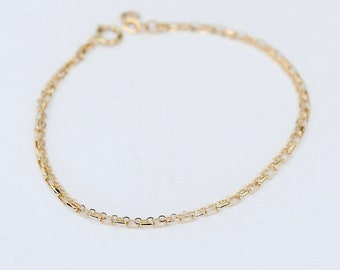 14K Gold Delicate Double Chain Gold Bracelet - Gold Dainty Chain Bracelet